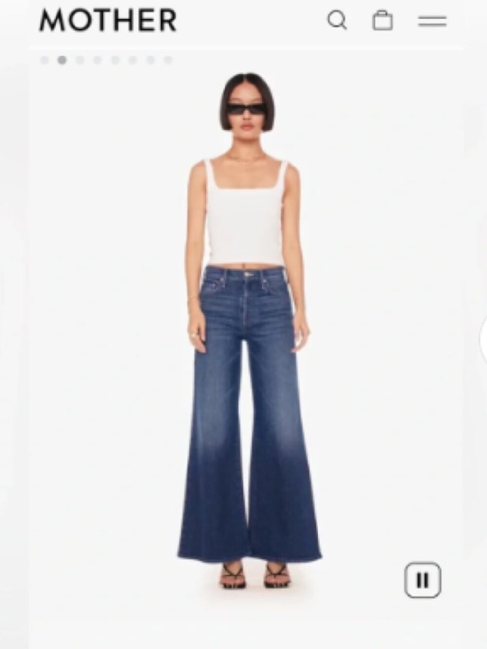 MOTHER The Tomcat Roller Jeans 25 Blue Wide Leg Flare NWOT